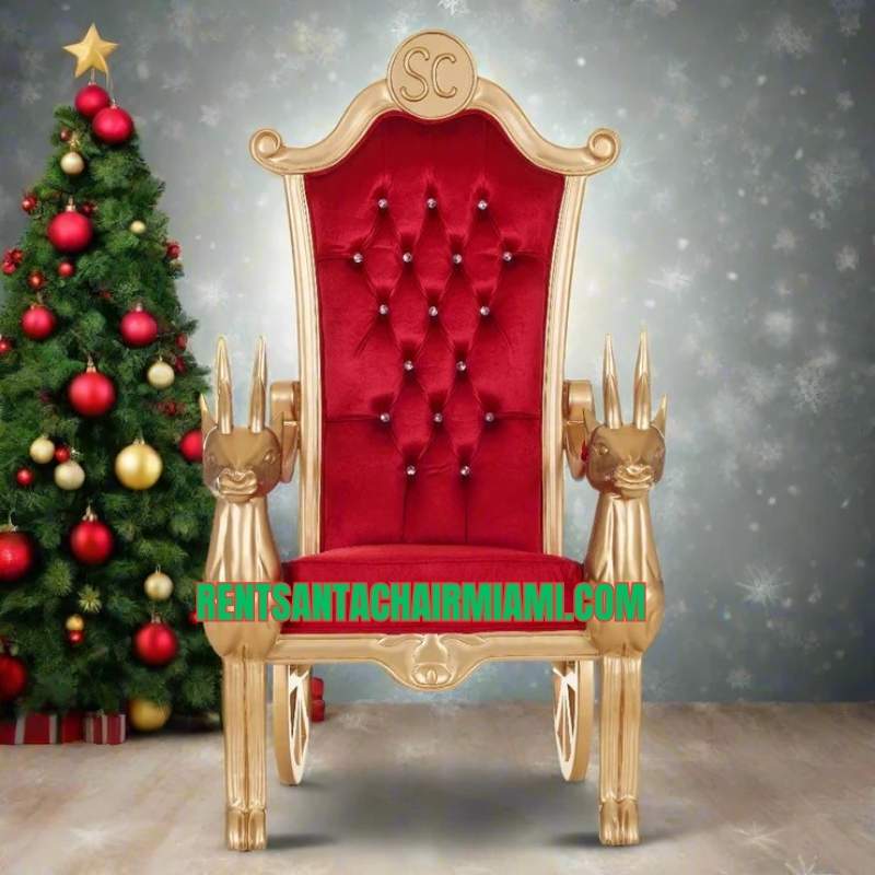 Santa chair rental in Miami for Christmas parties and holiday photo shoots